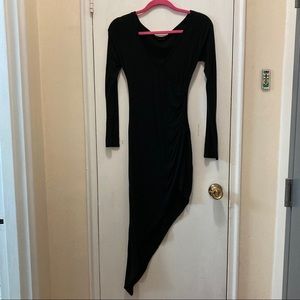 Asymmetrical long sleeved dress
